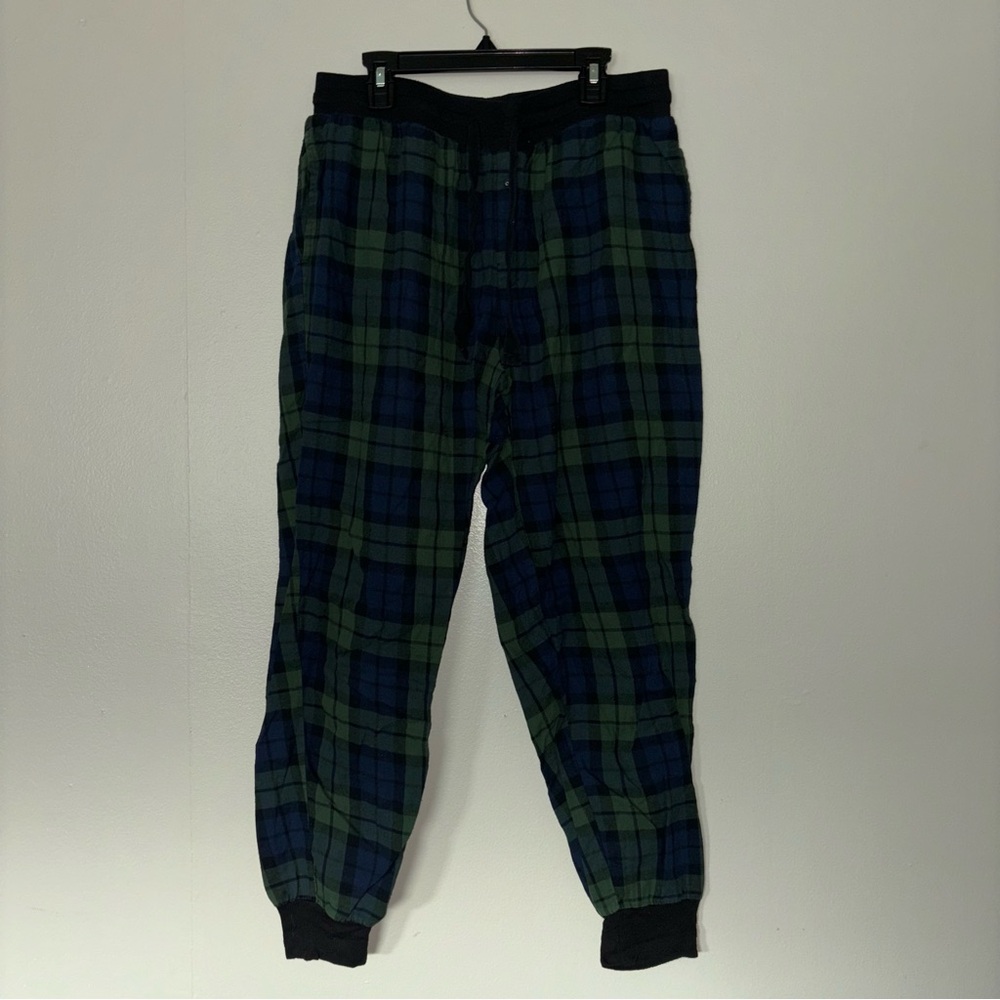Stars Above Blue and Green Jogger Sweatpants with Plaid Pattern